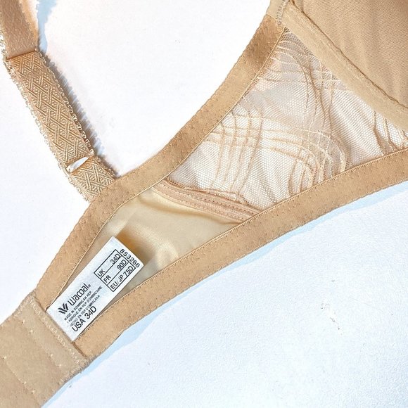 Wacoal Underwire Bra 34D Beige 853266 Like New Condition - Picture 6 of 9